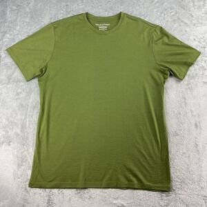 Wool & Prince Signature Crew Neck Tee Mens Size XL Moss Green Short Sleeve